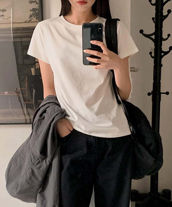 [고퀄리티]탄탄핏 베이직 코튼 반팔 티셔츠 (5color)