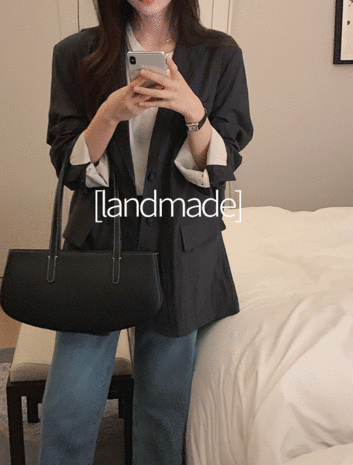 [landmade]텍스처 오버핏 싱글자켓 (2color)