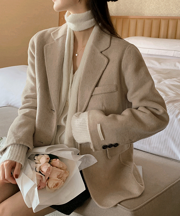 [울80]메이 울 핸드메이드 숏 코트 자켓 (3color)