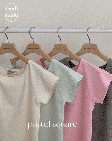 [landmade]파스텔 스퀘어 반팔 티셔츠 (5color)