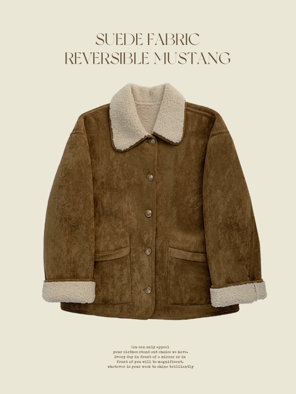 코이 리버시블 하프 무스탕 코트,자켓 (2color)